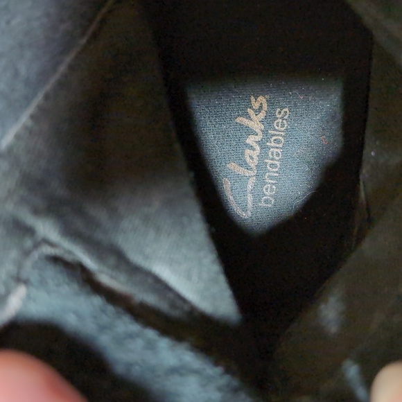 Sz 9 Clarks Bendables Black Leather Heeled Lace-up Booties - Picture 9 of 9